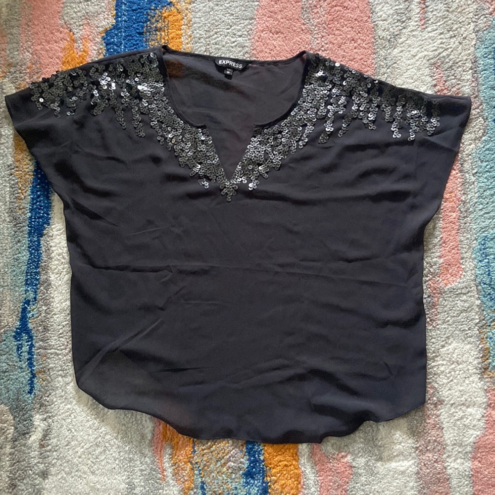 Express Sequin Shear Top